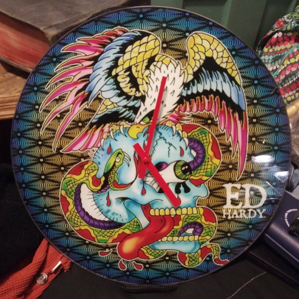 Vintage Ed Hardy clock